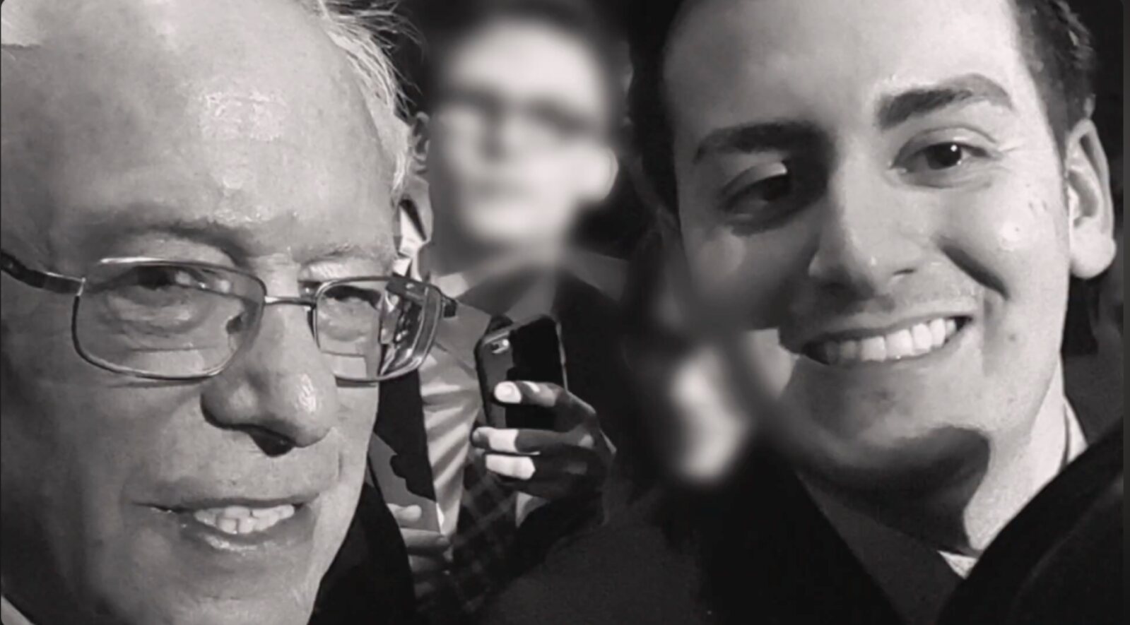 A younger Darrin Camilleri with Sen. Bernie Sanders.